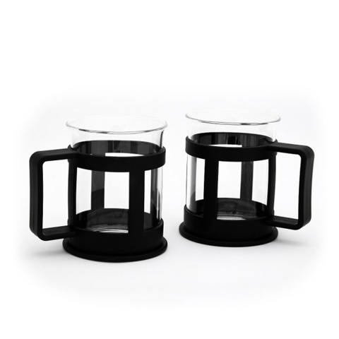 2 x 200 ml Glass Plunger - Cam Kupa - Black/Siyah için detaylar