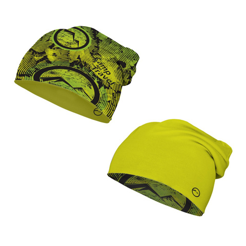 Neon Grunge/Solid Yellow Reversible Beanie - Microfiber Çift Taraflı Bere için detaylar