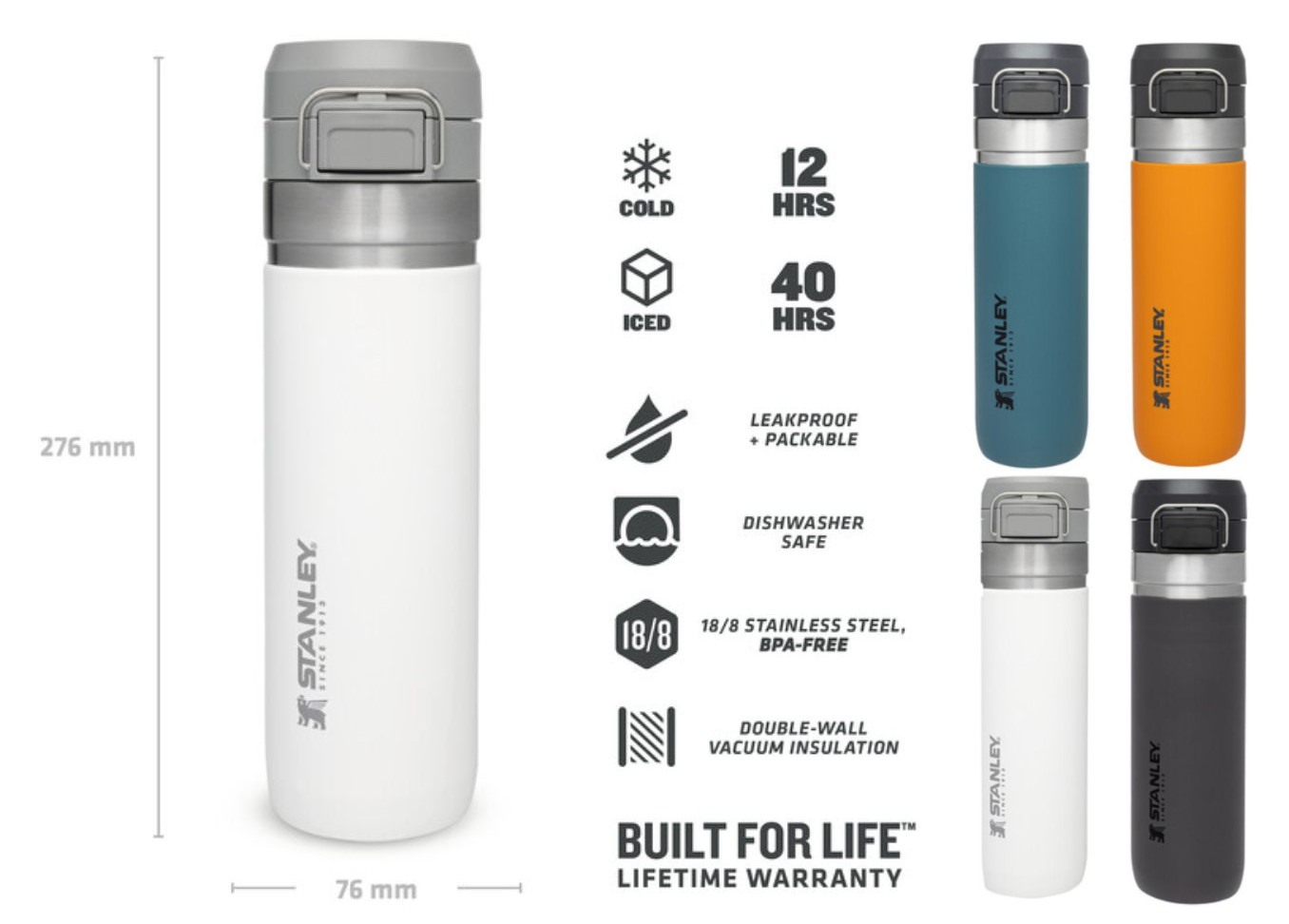 Go Quick Flip Water Bottle, 0.7L