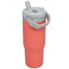 Stanley IceFlow Flip Straw Tumbler - Pipetli 0.89L Guava (Açık Mercan) - Termos Bardak