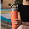 Stanley IceFlow Flip Straw Tumbler - Pipetli 0.89L Guava (Açık Mercan) - Termos Bardak