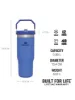 Stanley IceFlow Flip Straw Tumbler - Pipetli 0.89L Iris(Mavi) - Termos Bardak