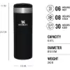 Stanley AeroLight Transit Mug 0.47L Metalik Siyah - Termos Bardak