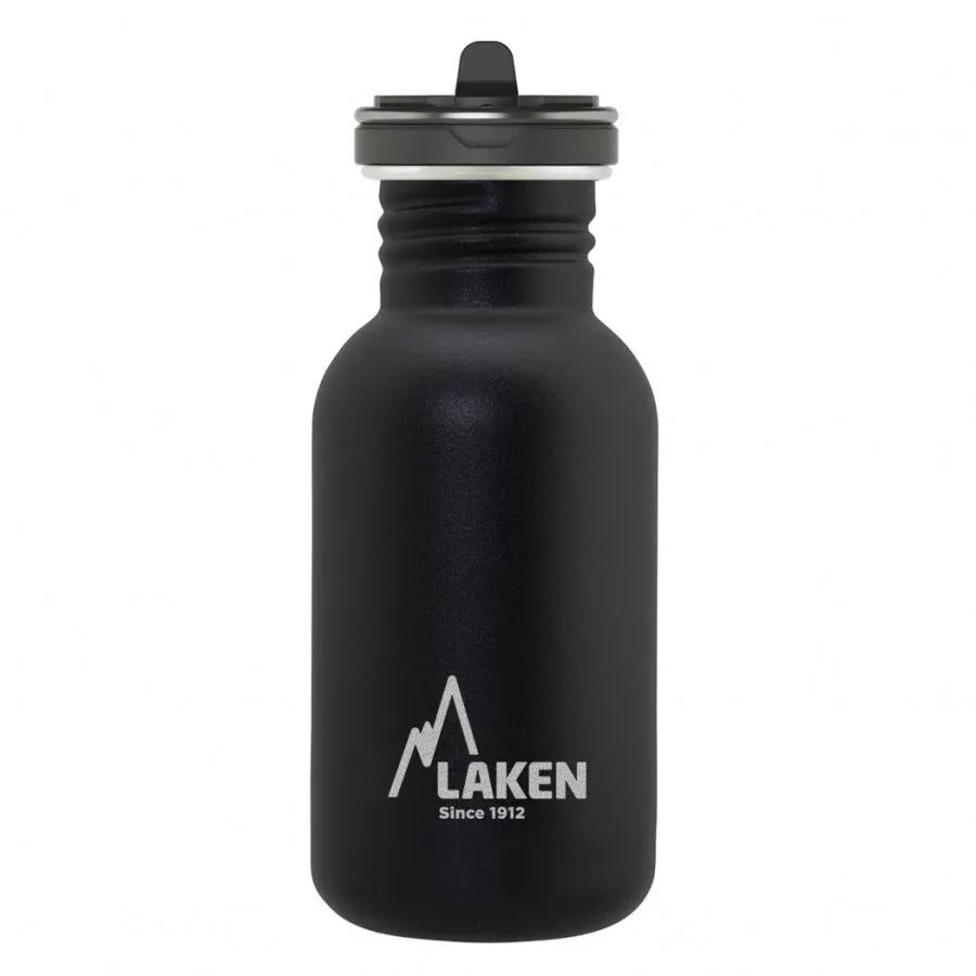 Laken Basic with Flow Cap Paslanmaz Çelik 0.5L Siyah - Matara