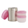 Laken Neopren Kılıflı Çelik Yemek u 1L Bugs Pink - Yemek Termosu