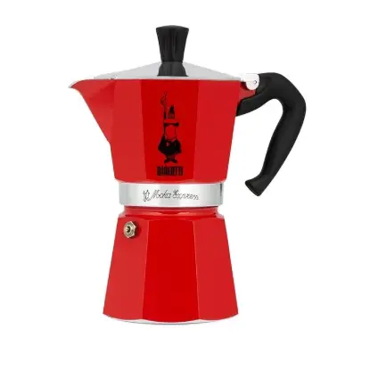  Bialetti Moka Pot Express 6 Cups 6 Cup Red