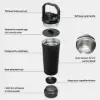 Stanley 0.6L Activate Shaker - Yalıtımlı Çelik Protein Shaker Black 2.0