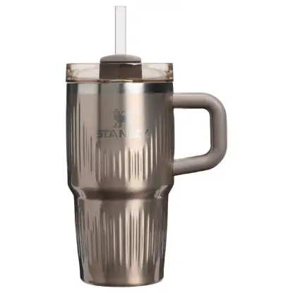 Stanley 0.6L Quencher H2.0 Fluted Tumbler Pipetli Termos Bardak Pale Gold Shine