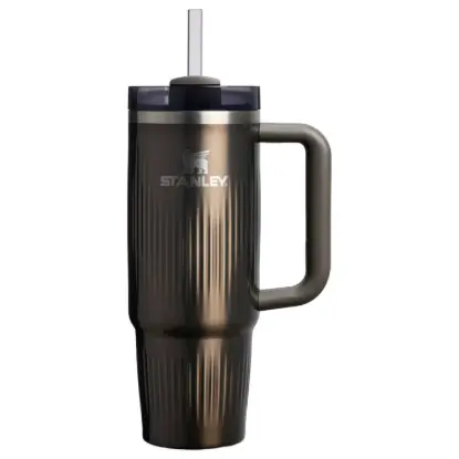 Stanley 0.89L Quencher H2.0 Fluted Tumbler Pipetli Termos Bardak GunMetal Shine