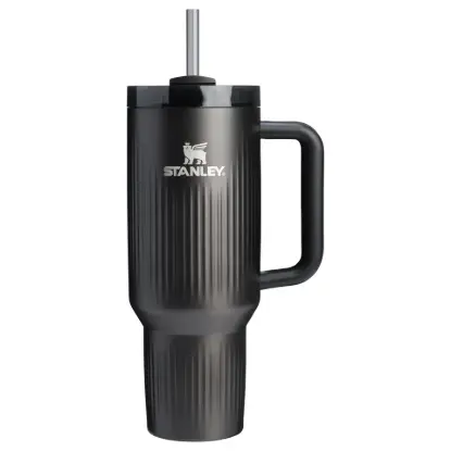 Stanley 1.18L Quencher H2.0 Fluted Tumbler Pipetli Termos Bardak Black PVD