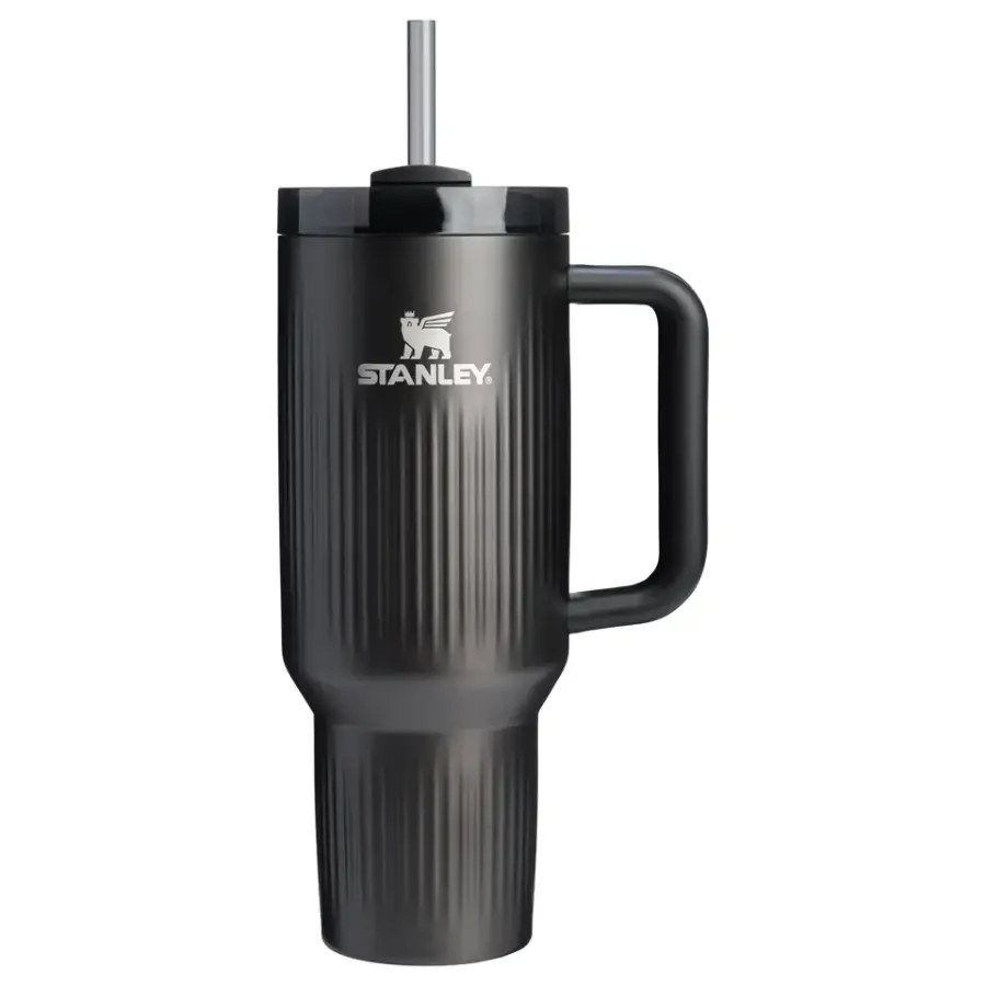 Stanley 1.18L Quencher H2.0 Fluted Tumbler Pipetli Termos Bardak Black PVD