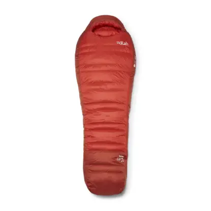 Rab Alpine -18 °C Ördek Tüyü Uyku Tulumu - Dark Horizon/Tuscan Red