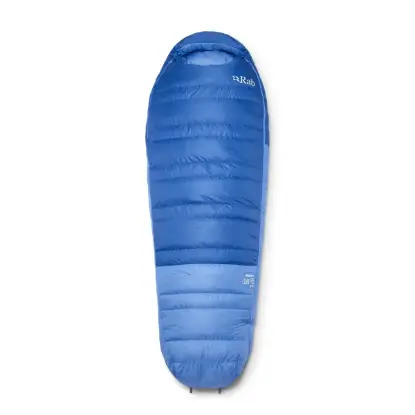 Rab Ascent -18 °C Kadın Ördek Tüyü Uyku Tulumu - Dark Bluebird/Bluebird