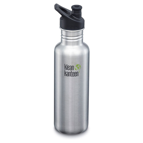 Klean Kanteen 0.8L Sport Cap Water Bottle - Brushed - Gri Çelik Matara için detaylar
