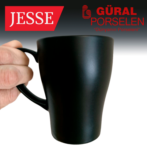 Güral Porselen Siyah Mug 350cc - Mat Siyah için detaylar