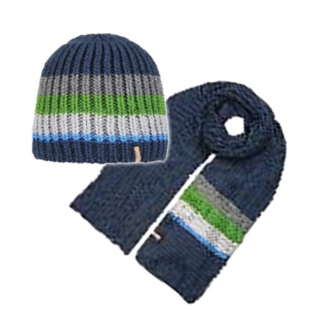 Nordbron Ruddy Kids Beanie Set Navy - Çocuk Atkı Bere Seti için detaylar