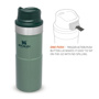 Stanley 0.35L İnce Gövde Classic Trigger-Action Travel Mug - Hammertone Green için detaylar