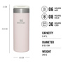 Stanley The AeroLight™ Transit Mug 0.47L - Rose Quartz Metallic - Pembe için detaylar